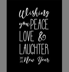 Happy new year wish hand lettering calligraphy vector