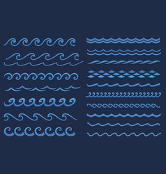 Sound water waves set Royalty Free Vector Image