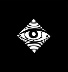 All seeing eye theme logo template Royalty Free Vector Image