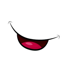 Cartoon tongue smile isolated on white background Vector Image