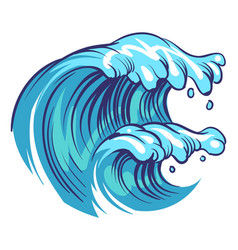 Sea wave logo ocean storm tide waves wavy river Vector Image