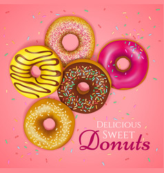 Donut retro poster Royalty Free Vector Image - VectorStock