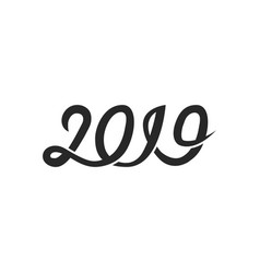 Simple isolated new year 2019 logo black Vector Image