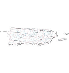 Black white puerto rico outline map Royalty Free Vector