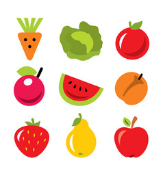 Red fruits and vegetables Royalty Free Vector Image