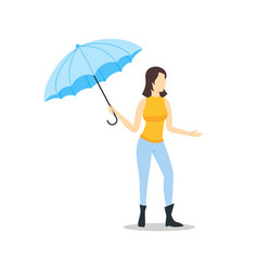 Cartoon characters people holding umbrella set Vector Image