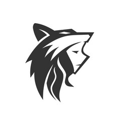 Colored wolf with feathers hat Royalty Free Vector Image