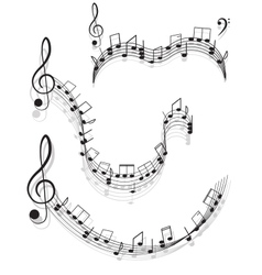 Music Colorful treble clef and notes Royalty Free Vector