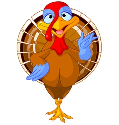 Cute Turkey With Cornucopia Royalty Free Vector Image