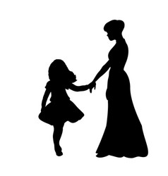 Silhouette family girl with sidecar Royalty Free Vector