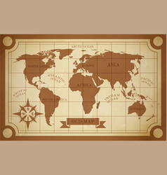 Hand drawn retro map Royalty Free Vector Image