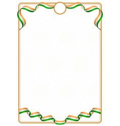 Frame and border of ribbon with india flag Vector Image