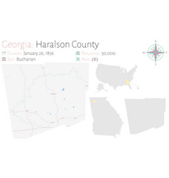 Map haralson county in georgia Royalty Free Vector Image