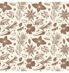 Herbs and spices seamless pattern Royalty Free Vector Image