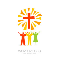 People worship jesus christ Royalty Free Vector Image