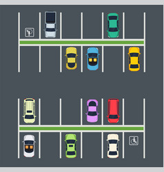 City top view parking with cars Royalty Free Vector Image