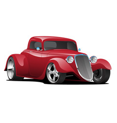 Black and white classic american hot rod cartoon Vector Image