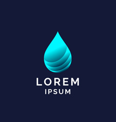 Modern line logo of the water drop Royalty Free Vector Image