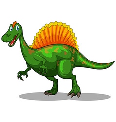 Green dinosaur with spikes tail Royalty Free Vector Image