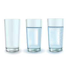 Glass of water empty and full Royalty Free Vector Image