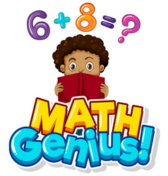 Font design for math genius with two children Vector Image