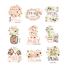 Spring 1 may set original design spring holidays Vector Image