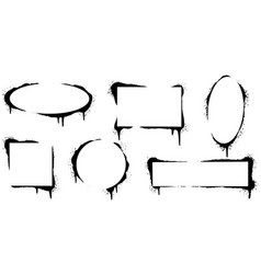 Spray graffiti stencil frame template grunge set Vector Image