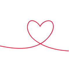 Heart and love in continuous drawing lines Vector Image