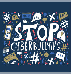 Stop cyberbullying quote concept design Royalty Free Vector