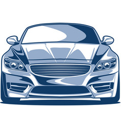 Muscle car front Royalty Free Vector Image - VectorStock