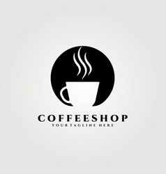 A cup coffee coffee shop logo design cafe logo Vector Image