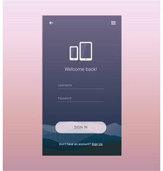 Login screen ui design Royalty Free Vector Image