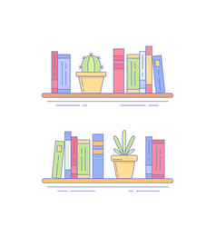 Bookshelf Drawing Vector Images Over 1 400