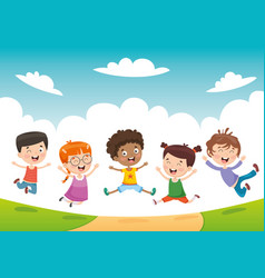 Children playing Royalty Free Vector Image - VectorStock