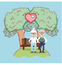 Old Couple in Love Walking Together Royalty Free Vector