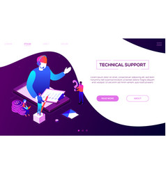 Technical support - modern colorful isometric Vector Image