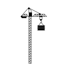 Construction crane building equipment in flat Vector Image