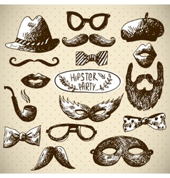Hand drawn hipster seamless background Royalty Free Vector
