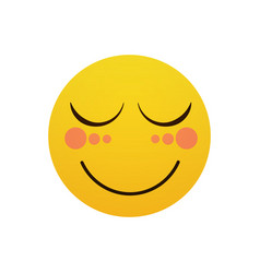 Yellow smiling cartoon face shy positive people Vector Image