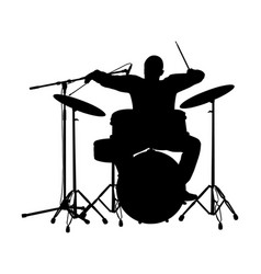 Rock and roll drummer silhouette music event Vector Image