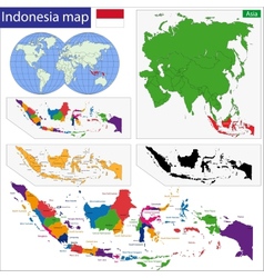 Main islands indonesia map with names Royalty Free Vector