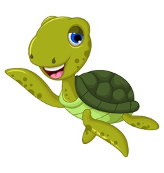 Cute sea turtle cartoon Royalty Free Vector Image