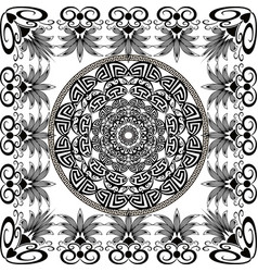 Lace round floral mandala pattern in greek style Vector Image