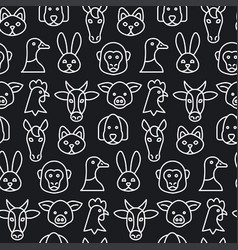 Seamless pattern with farmer and farm animals Vector Image