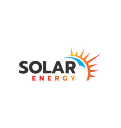 Sun energy solar panels logo house and template Vector Image