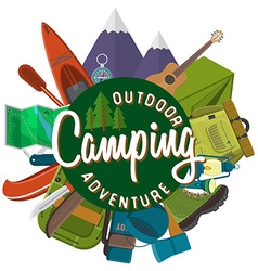 Camping and Outdoors Icons and Symbols Royalty Free Vector