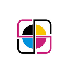 Digital printing logo design template Royalty Free Vector