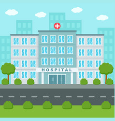 Hospital flat building icon Royalty Free Vector Image