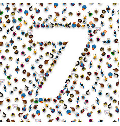 Large group of people in number 7 seven form Vector Image