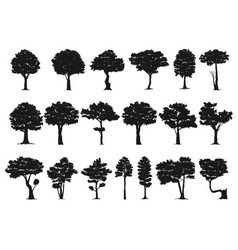 set of tree silhouette vector image